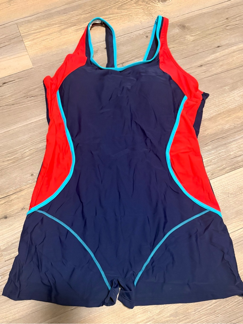 One piece bathing suit 2XL red/white/blue new without tags